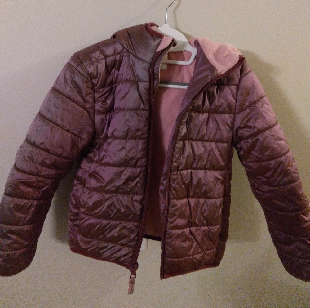 Cat & Jack girls xs puffer hooded jacket